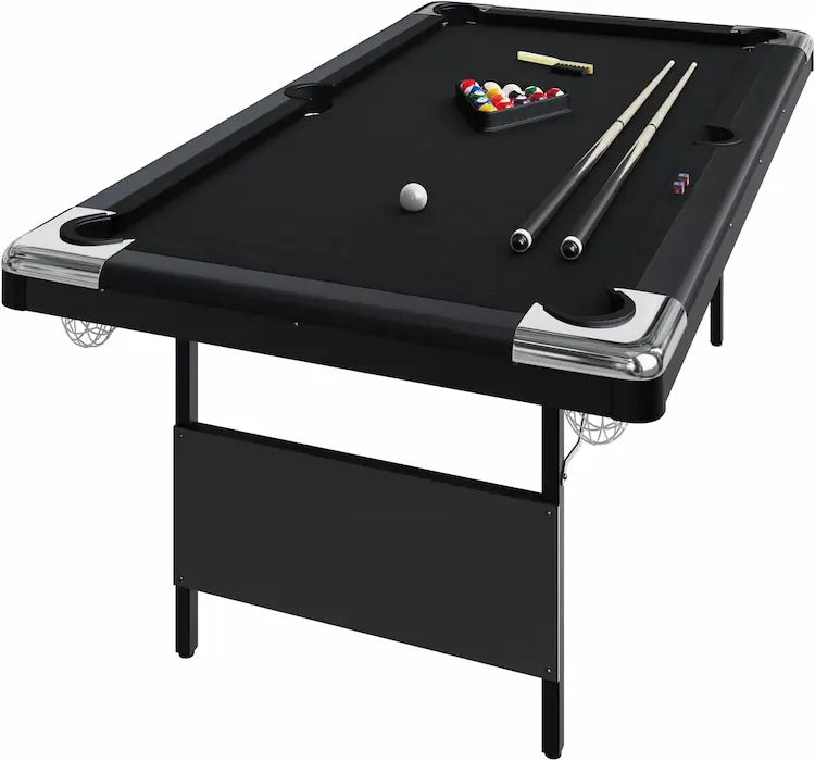 Funvora Portable Foldable Pool Table – 6ft / 7ft / 8ft Billiards Table, Complete Set, Easy Setup for Home & Game Room