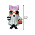bow halloween christmas decoration cute white resin figurine