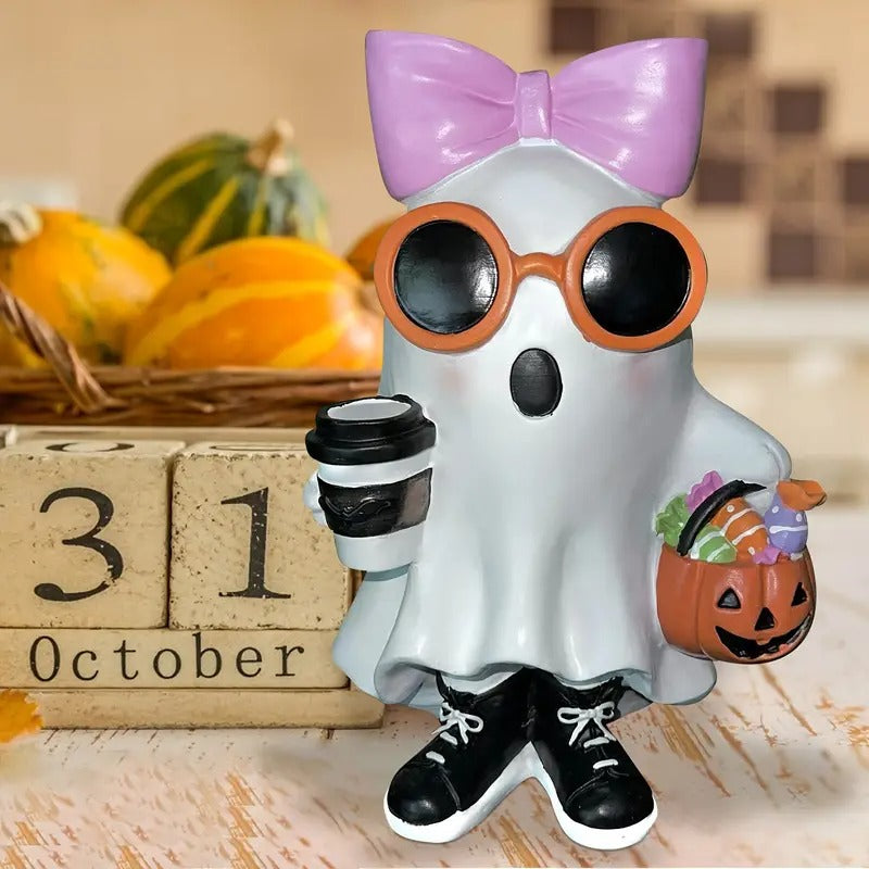 bow halloween christmas decoration cute white resin figurine