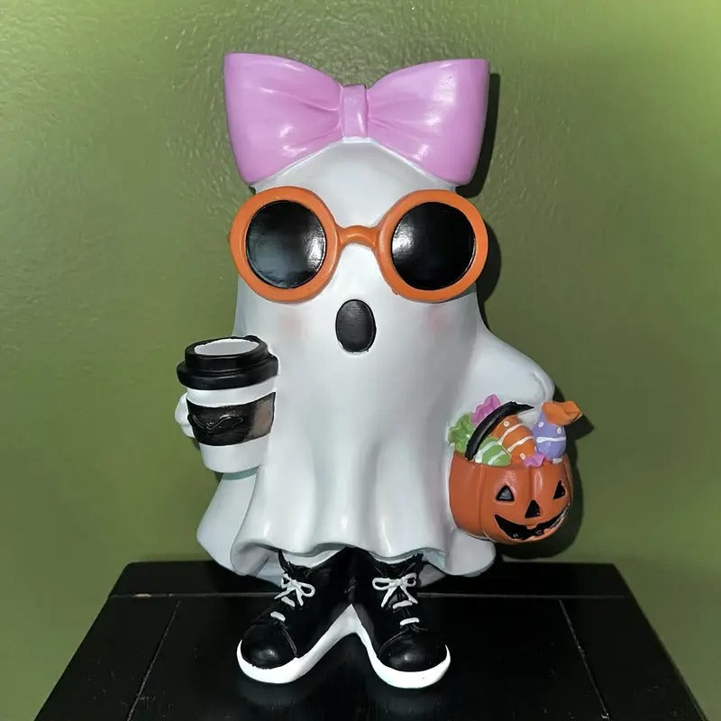 bow halloween christmas decoration cute white resin figurine