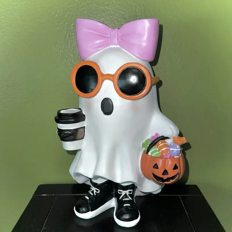 bow halloween christmas decoration cute white resin figurine