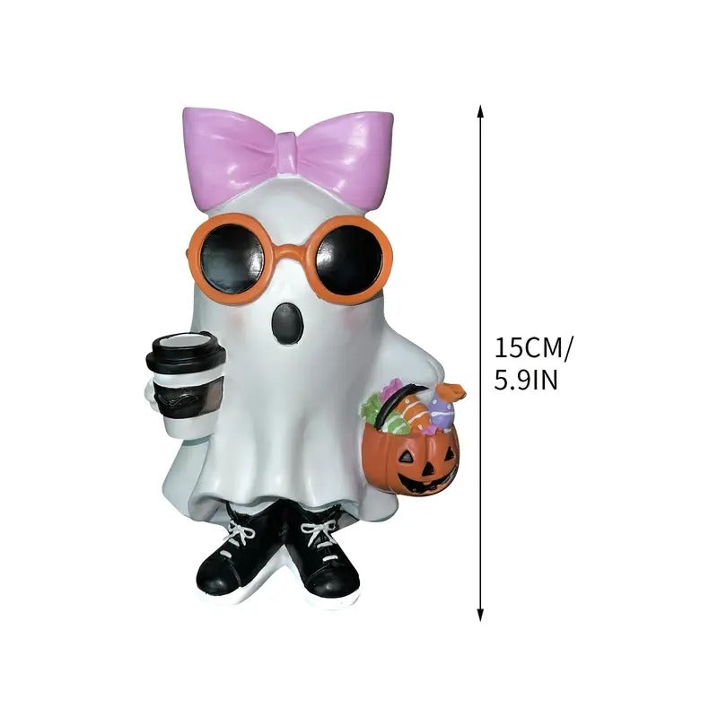 bow halloween christmas decoration cute white resin figurine